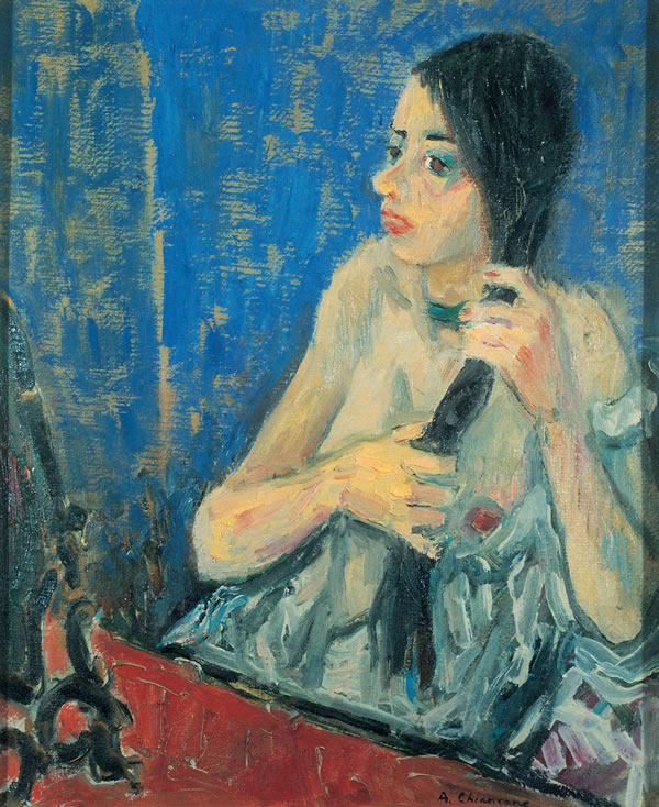 Allo specchio, sd 1967-’68, olio, Napoli, collezione privata